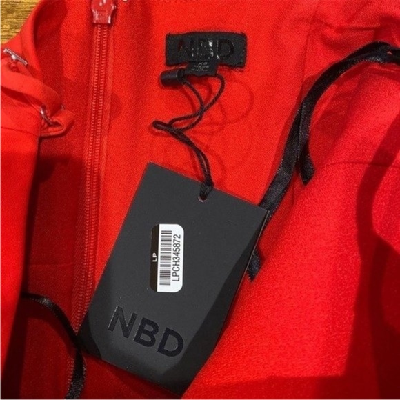 Revolve x NBD Low cut red midi length adjustable Regan jumpsuit NWT - Picture 3 of 5